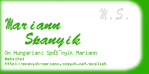 mariann spanyik business card